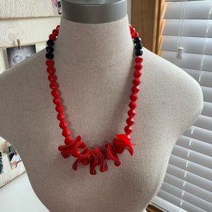 Cute Flaming Red and Black Necklace